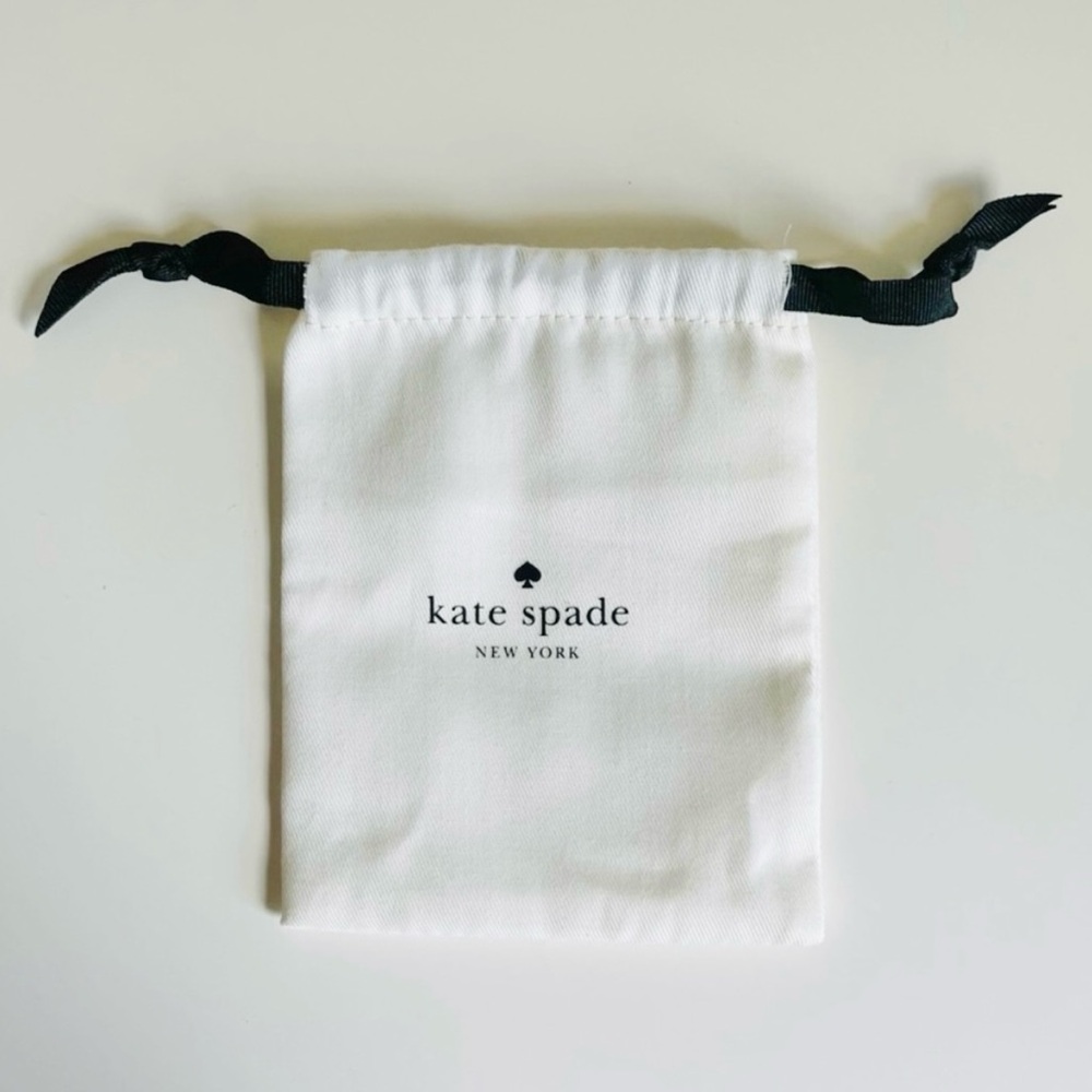 Large Kate Spade jewelry dust bag (white with black lettering)